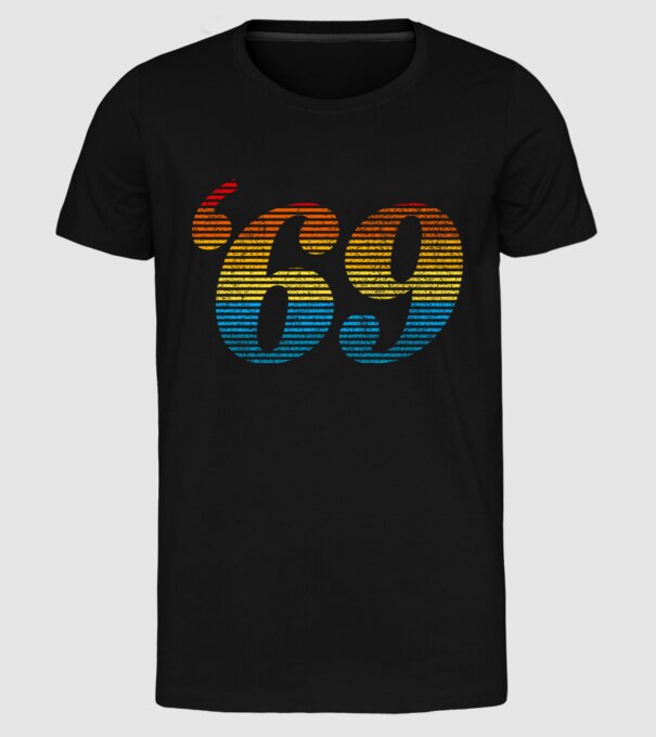 Retro Birthday 1969 model negru pe tricou