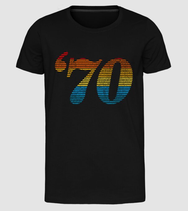 Retro Birthday 1970 model negru pe tricou