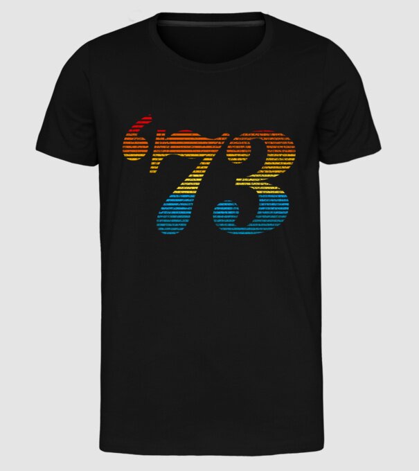 Retro Birthday 1973 model negru pe tricou