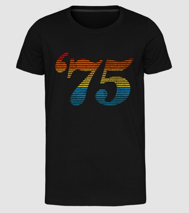 Retro Birthday 1975 model negru pe tricou