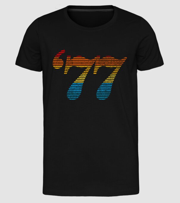 Retro Birthday 1977 model negru pe tricou