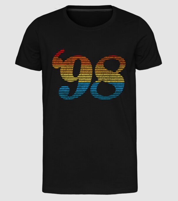 Retro Birthday 1998 model negru pe tricou