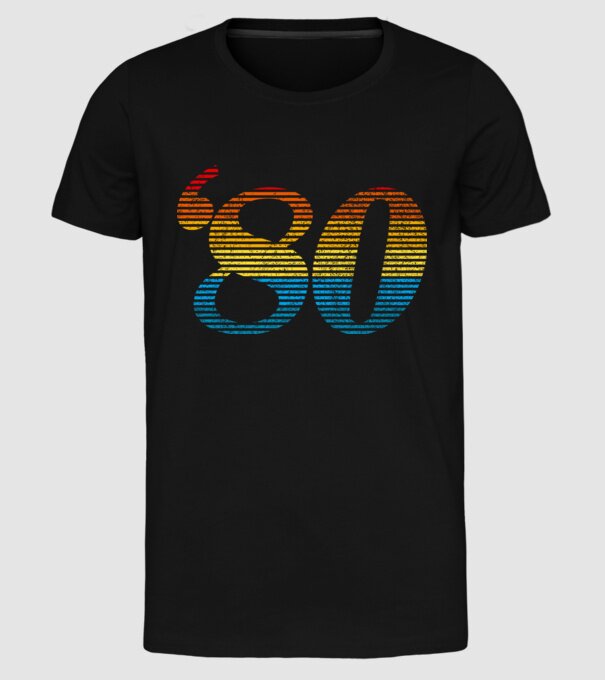 Retro Birthday 1980 model negru pe tricou