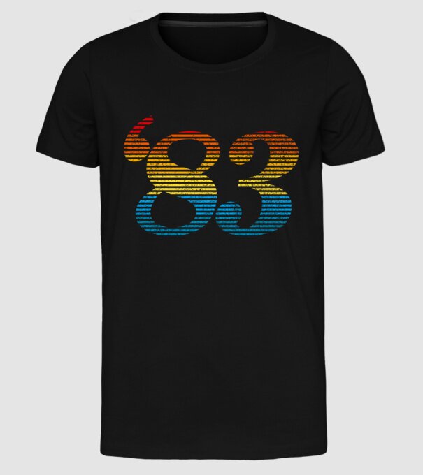 Retro Birthday 1983 model negru pe tricou