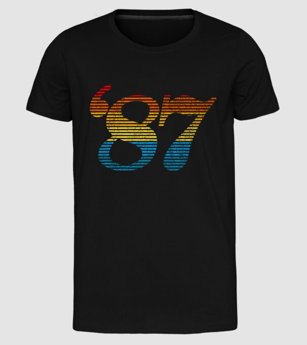Retro Birthday 1987 model negru pe tricou