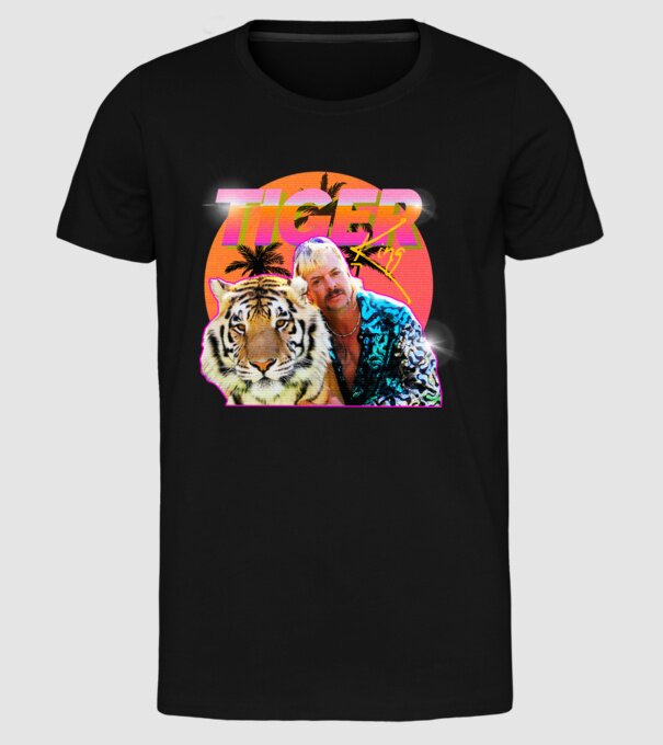 RETRO TIGER KING model negru pe tricou