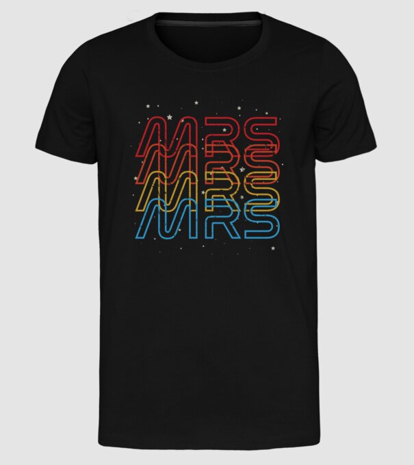 Retro vintage nasa couple mrs model negru pe tricou