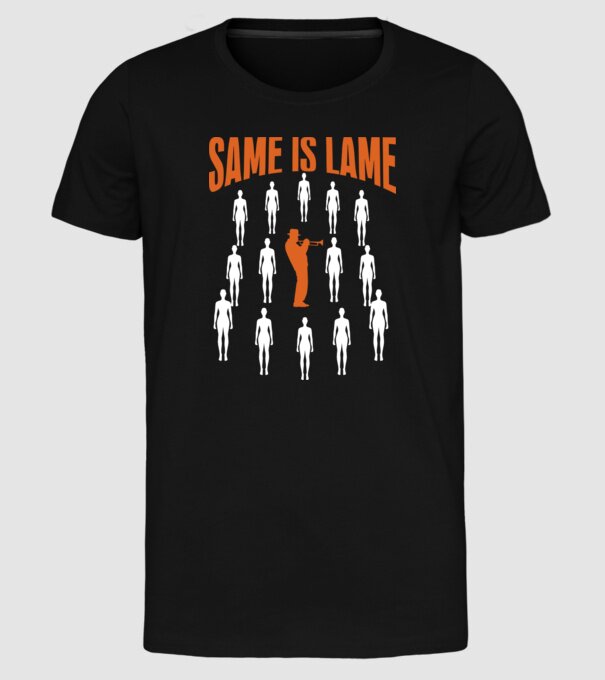 Same is lame trumpet model negru pe tricou