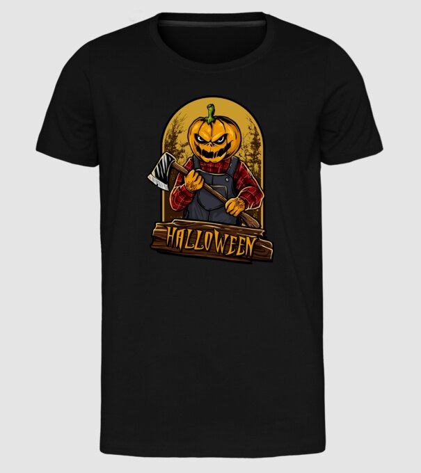 Scary halloween model negru pe tricou