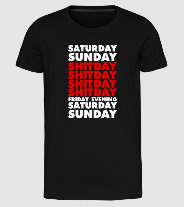 Shitday model negru pe tricou