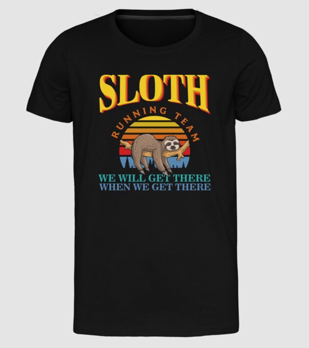 SLOTH running team model negru pe tricou