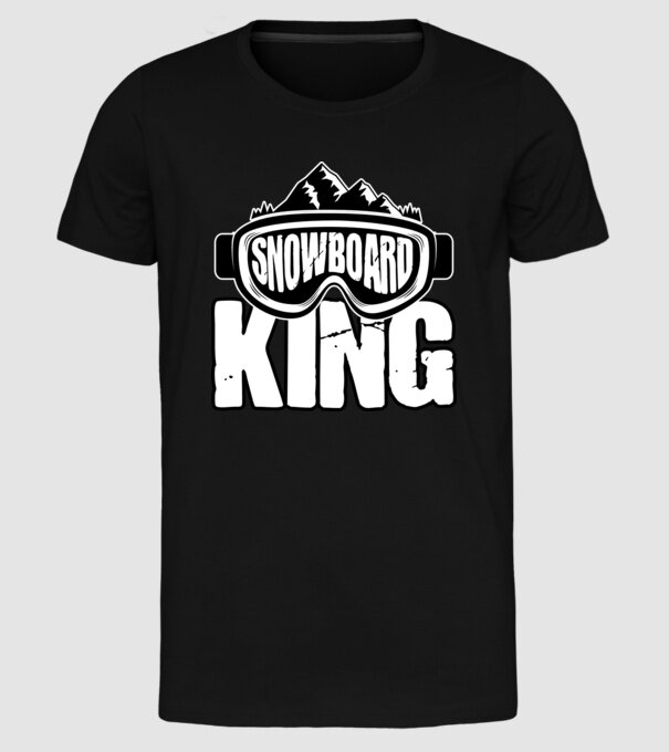 Snowboard king 01 model negru pe tricou