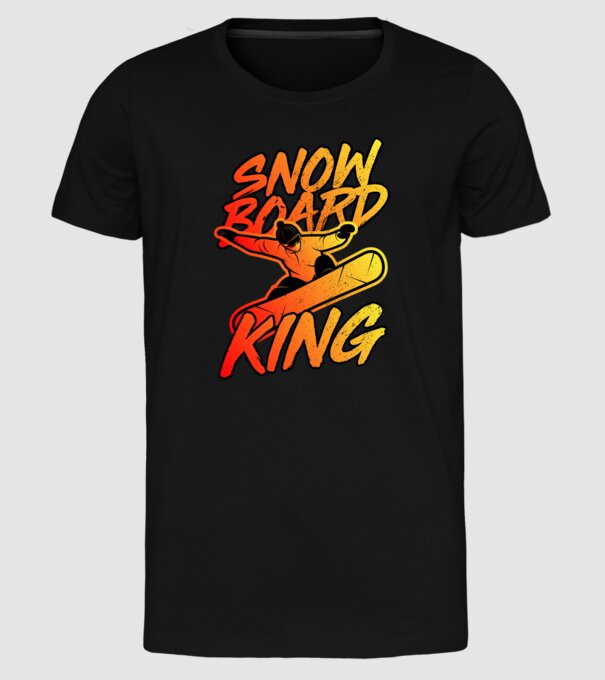 snowboard king model negru pe tricou