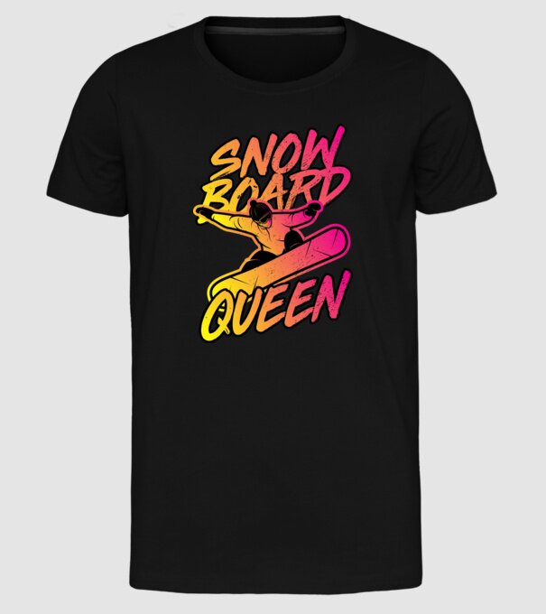 snowboard queen model negru pe tricou