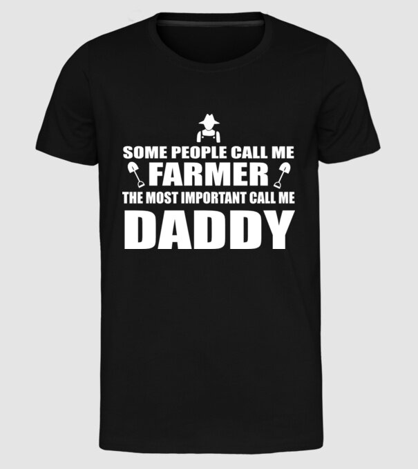 Some people call me farmer pentru Tata model negru pe tricou