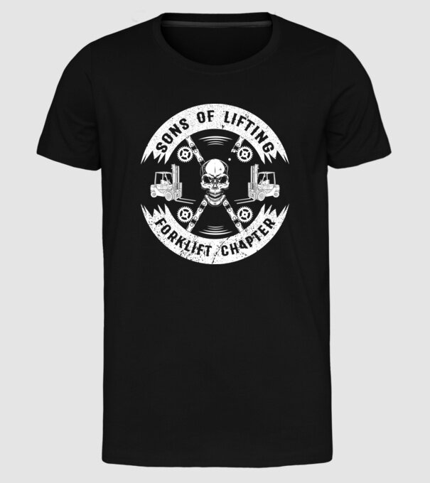 SONS OF LIFTING model negru pe tricou
