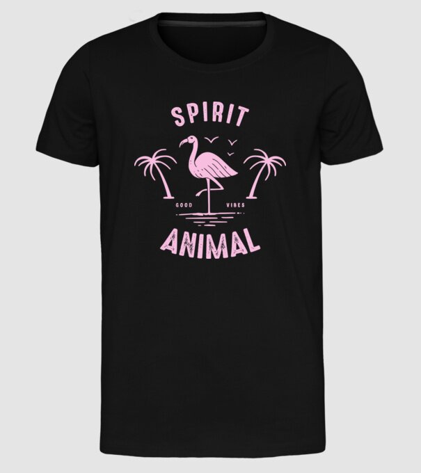 SPIRIT ANIMAL model negru pe tricou