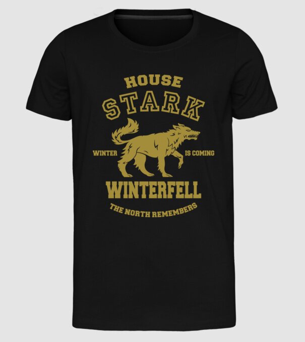 stark model negru pe tricou