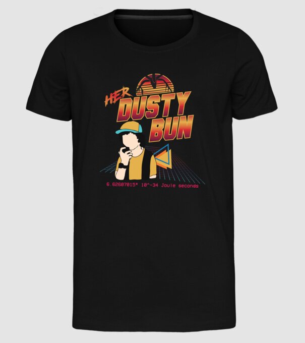 Stranger couple 80s retro Dustin model negru pe tricou