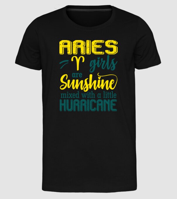 Sunshine with Hurricane ARIES model negru pe tricou