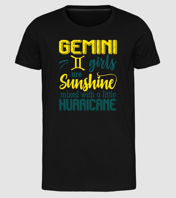 Sunshine with Hurricane GEMINI model negru pe tricou