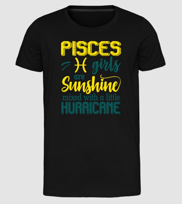 Sunshine with Hurricane PISCES model negru pe tricou