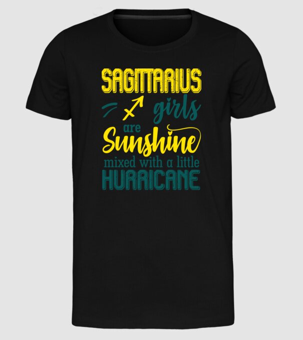 Sunshine with Hurricane SAGITTARIUS model negru pe tricou