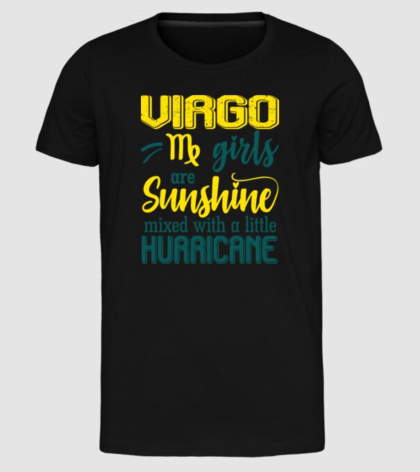 Sunshine with Hurricane VIRGO model negru pe tricou