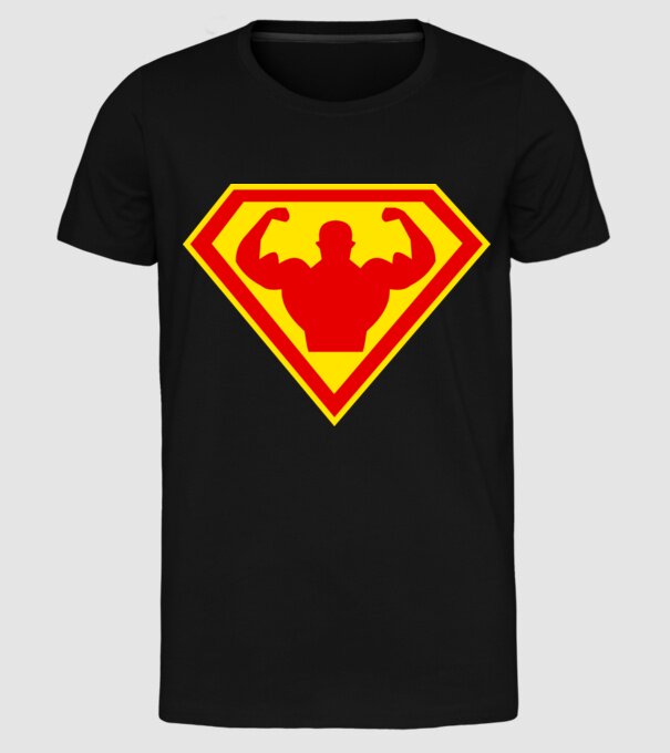 Superom model negru pe tricou