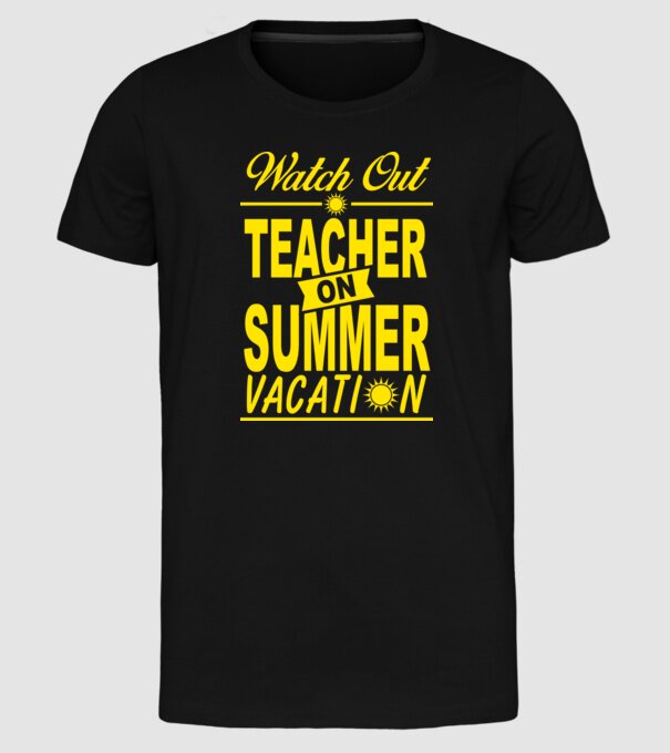 Profesor vacanță de vară ENG model negru pe tricou