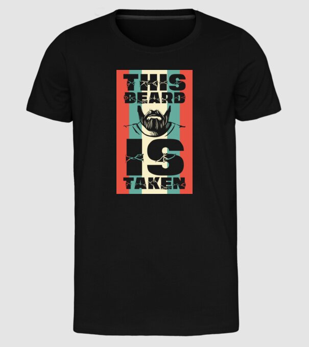 This beard is taken Retro model negru pe tricou