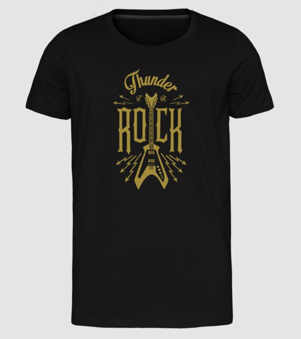 Thunder Rock model negru pe tricou