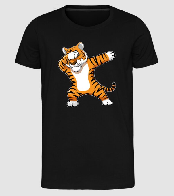 Tigru DAB model negru pe tricou