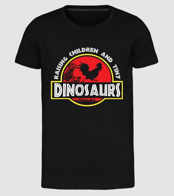 Tiny Dinosaurs model negru pe tricou