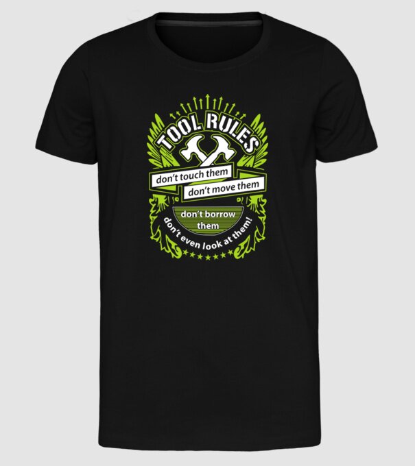 Tool rules model negru pe tricou