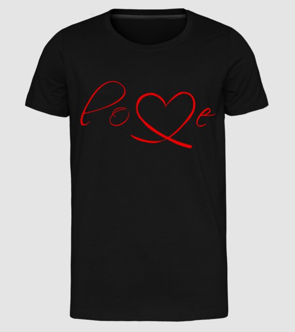 Love Valentines day model negru pe tricou