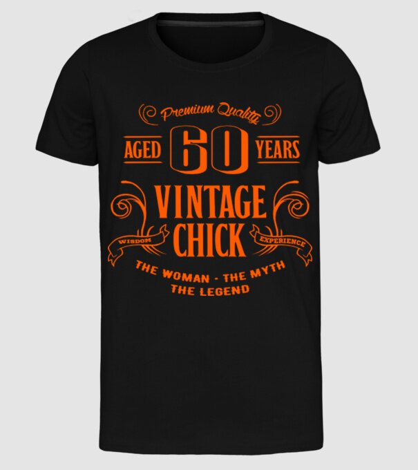 Vintage chick - 60 model negru pe tricou