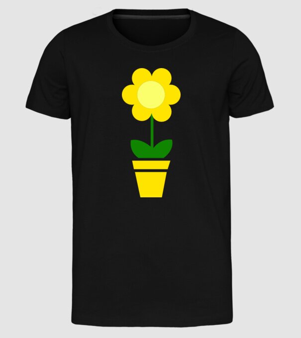 Flower model negru pe tricou