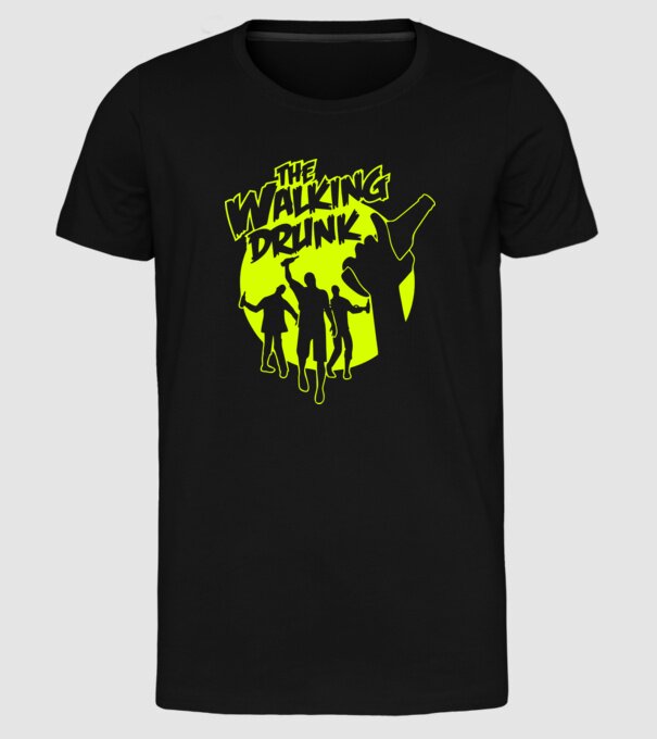 Walking Drunk model negru pe tricou
