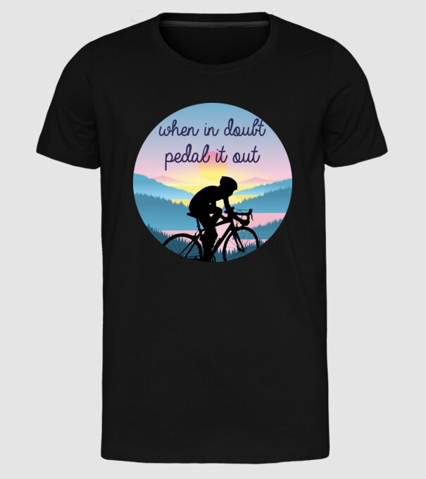 when in doubt model negru pe tricou