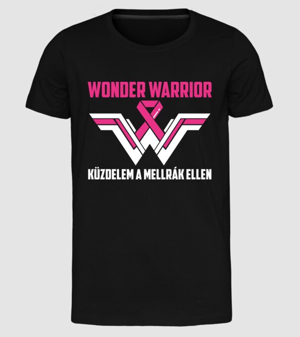 WONDER WARRIOR model negru pe tricou