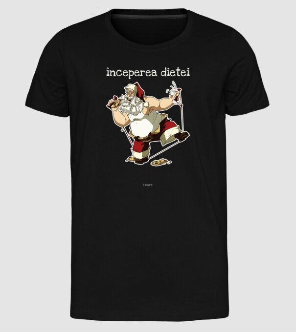 începerea dietei - 1 ianuarie model negru pe tricou