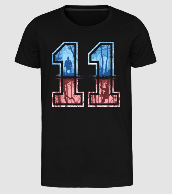 11 eleven stranger things model negru pe tricou
