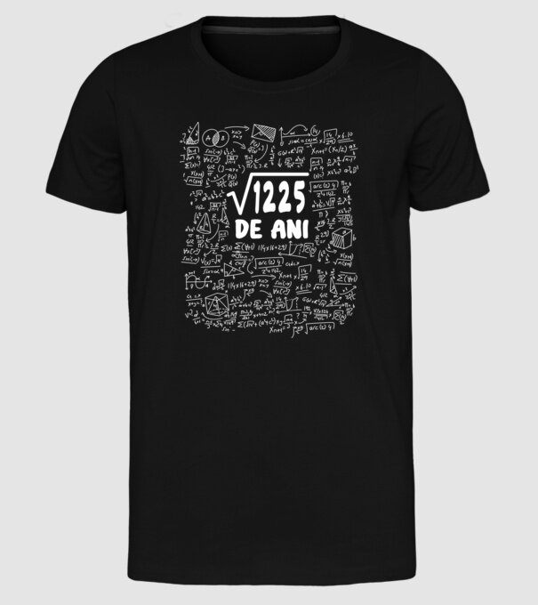 √1225 de ani model negru pe tricou