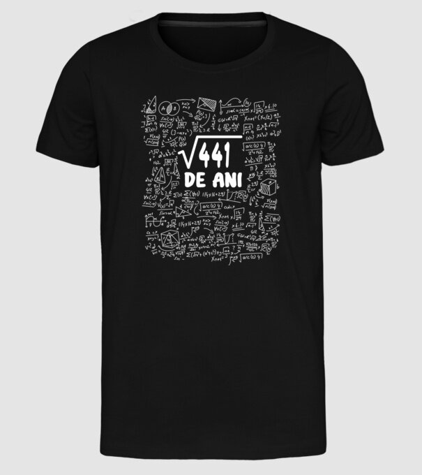 √441 de ani model negru pe tricou