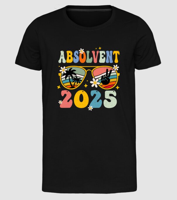Absolvent 2025 model negru pe tricou