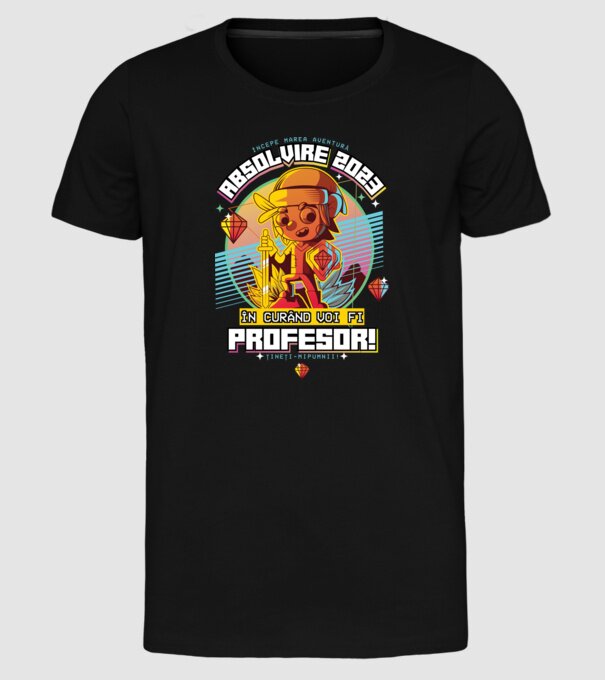 absolvire 2023 profesor model negru pe tricou