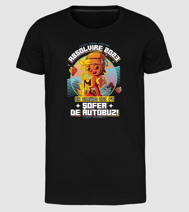 absolvire 2023 șofer de autobuz model negru pe tricou