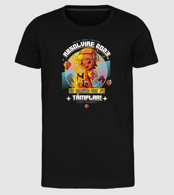 absolvire 2023 tâmplar model negru pe tricou