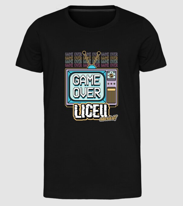 Absolvire retro liceu model negru pe tricou